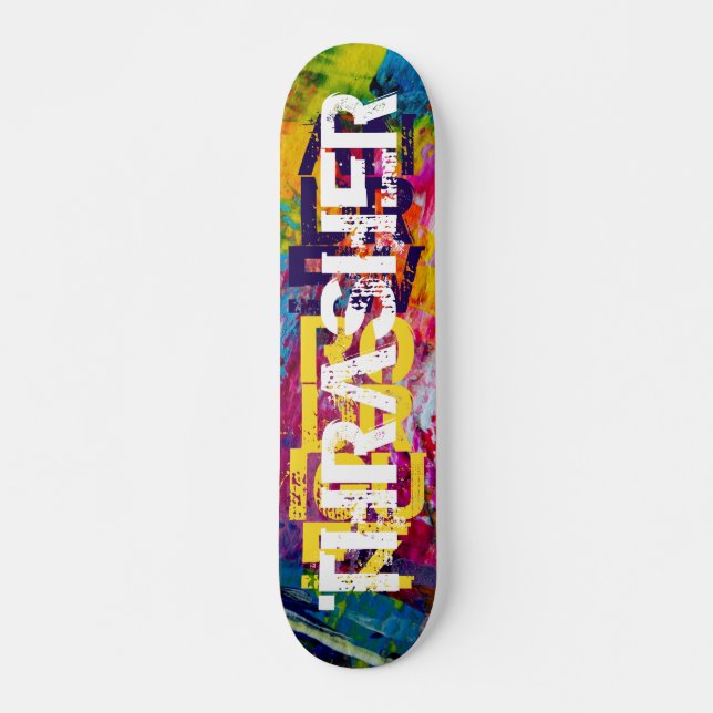 Coolan Anpassat namn: Färgt Skateboard-däck Mini Skateboard Bräda 18,5 Cm (Framsida)