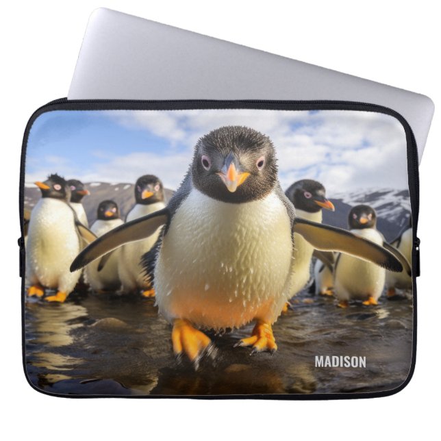 Coolan Anpassat namn Penguins Laptop Fodral (Framsidan)