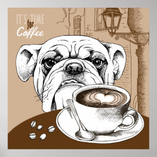 Coolan är det Time för kaffecitationsteckendesign Poster