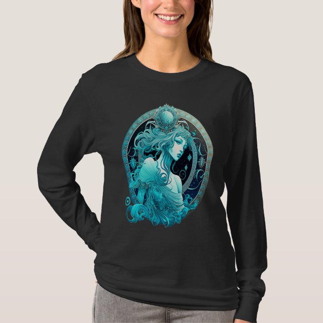 Coolan Astrology från februari: Aquarius Birthda T Shirt (Framsida)