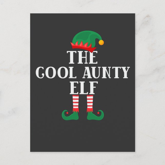 Coolan Aunty Elf Funny jul Helg Vykort (Framsida)