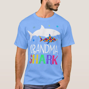 Coolan Autism Awareness Gift för Grandma Shark Fam T Shirt