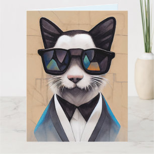 COOLAN BIRTHDAY-KORT FÖR KATTNADSUNGLASSER I PAPPA KORT