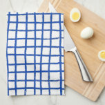 Coolan Blå och vit för Inky Linjer Chic Grid Hand  Kökshandduk<br><div class="desc">Torka av köket med den här coolan handduken med en handgjord mönster. Gör en underbar uppvärmning, födelsedag, mors dag eller bröllop! Du kan anpassa den, ändra färg för bakgrund och lägga till text också. Kolla min butik efter mycket mer färg och mönster eller säg till mig om du vill ha...</div>
