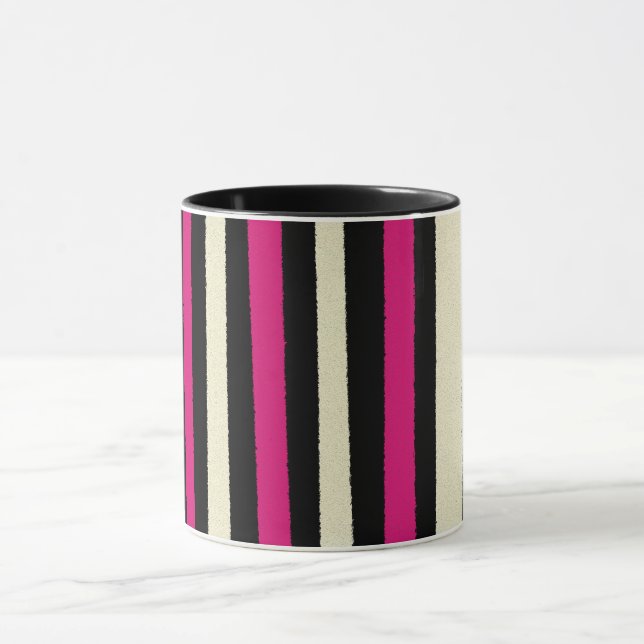 Coolan Black White Red Rand Simple Mönster Mugg (Center)