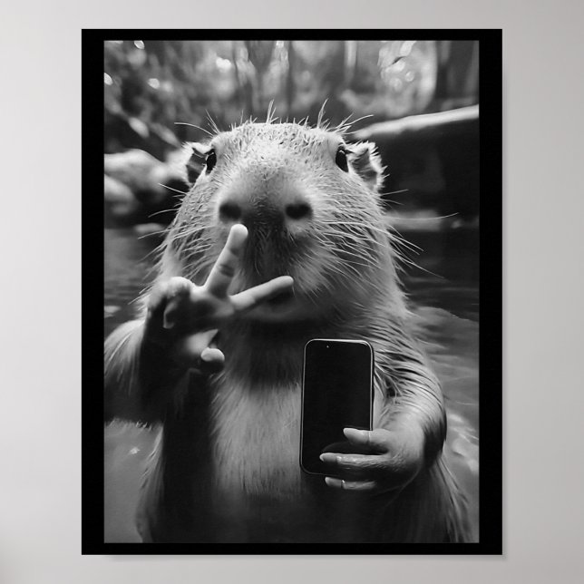 Coolan Capybara Gifts Capybara Selfie Manar Wom Poster (Framsidan)