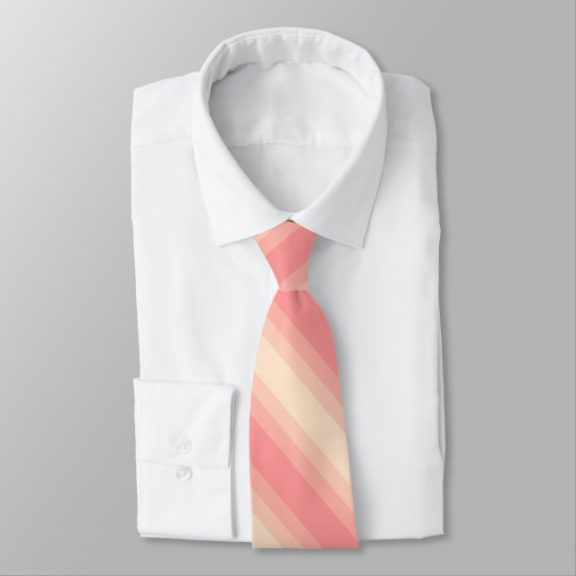 Coolan Cute Trendig Elegant Best Peach Färg Rand Slips (Bunden)
