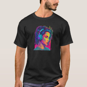 Coolan Cyber Färg Retro Game Gir för Flickr-spel T Shirt