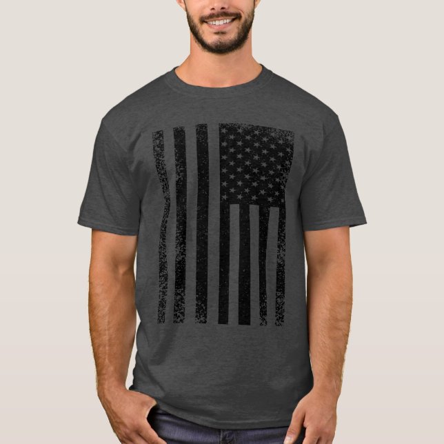 Coolan Distress Black and White American Flagga Tröja (Framsida)