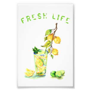 Coolan Drink Lemonade Party, färsk Lemon Juice Fototryck