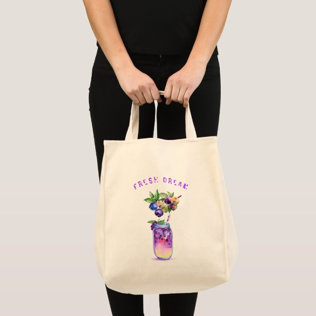 Coolan Drink Tote Bag, färsk blåbärssaft Tygkasse (Framsida (produkt))