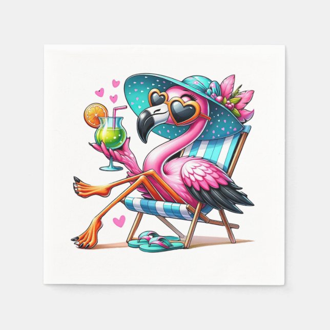 Coolan Flamingo Sommar Pappersservett (Framsidan)