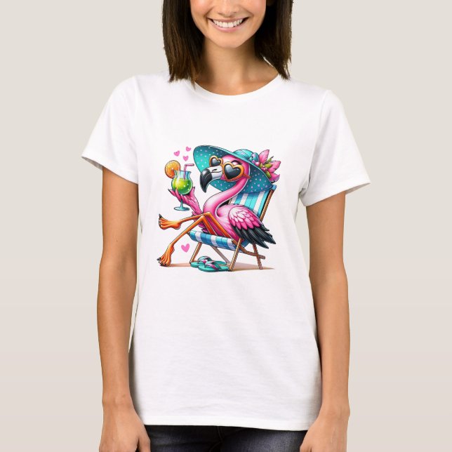 Coolan Flamingo Sommar T Shirt (Framsida)