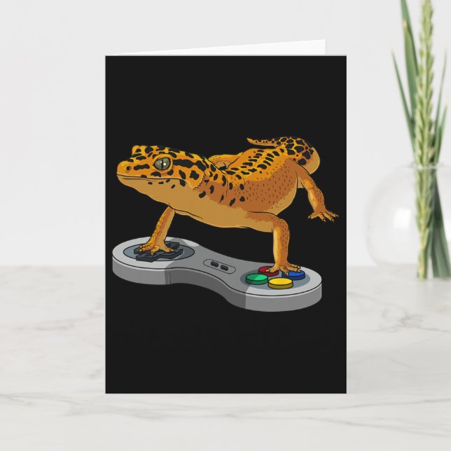Coolan för leopard Gecko Bearded Dragon Gift Kids Kort (Framsida)