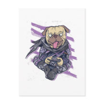 Coolan Gamer Pug Ninja Neon Tonåringars Graphics G