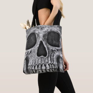 Coolan Gothic Skull Black and White Grunge Tygkasse
