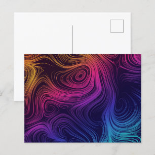 Coolan Groovy Abstrakt Swirls and Circles Vykort
