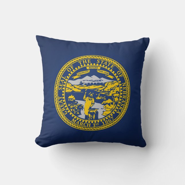 Coolan i Nebraska Flagga Kudde (Framsida)