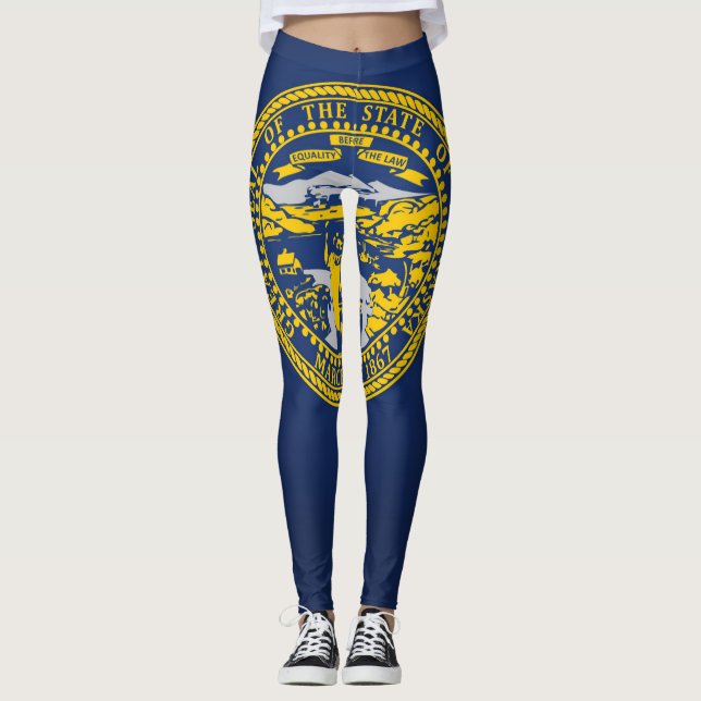 Coolan i Nebraska Flagga Mode Leggings (Framsida)
