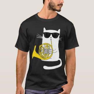 Coolan Jazz Cat Spela upp Fransk Horn Smooth Smoo T Shirt