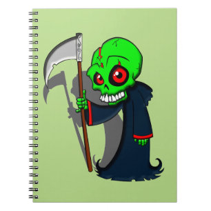 Coolan Lekande grim Reaper Illustration Creepy Anteckningsbok Med Spiral