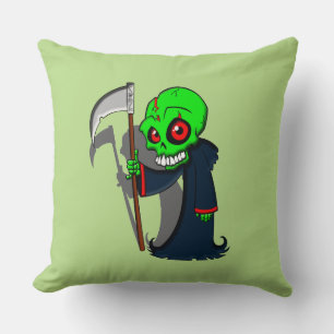 Coolan Lekande grim Reaper Illustration Creepy Kudde