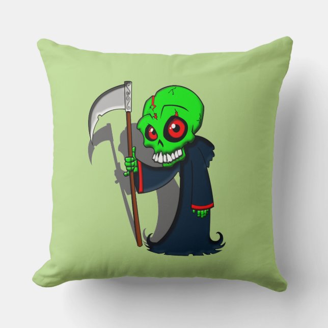 Coolan Lekande grim Reaper Illustration Creepy Kudde (Framsida)