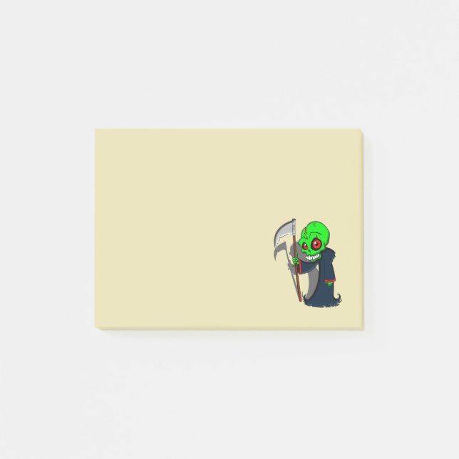 Coolan Lekande grim Reaper Illustration Creepy Post-it Block (Framsida)
