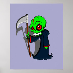 Coolan Lekande grim Reaper Illustration Creepy Poster