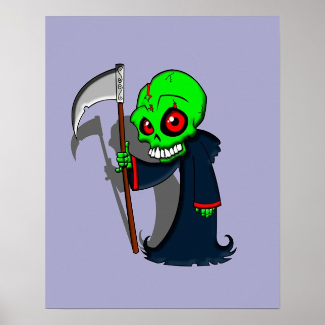 Coolan Lekande grim Reaper Illustration Creepy Poster (Framsidan)