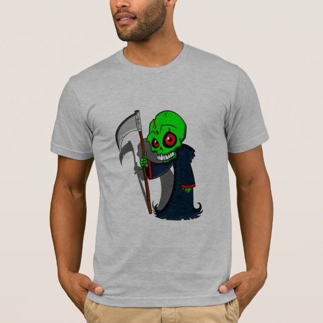 Coolan Lekande grim Reaper Illustration Creepy T-shirt (Framsida)