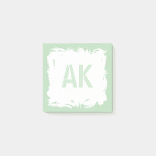 Coolan Monogram för penseldrag med vit Blek Grönt Post-it Block