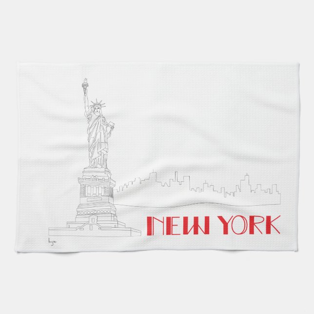 Coolan New-York, staty-of-Liberty Kökshandduk (Horisontell)