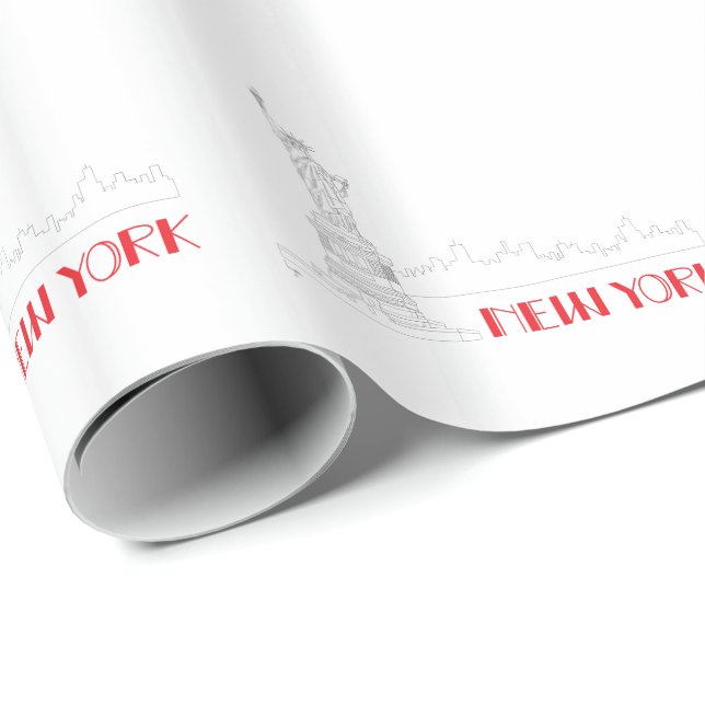 Coolan New-York, staty-of-Liberty Presentpapper (Rullad Hörn)