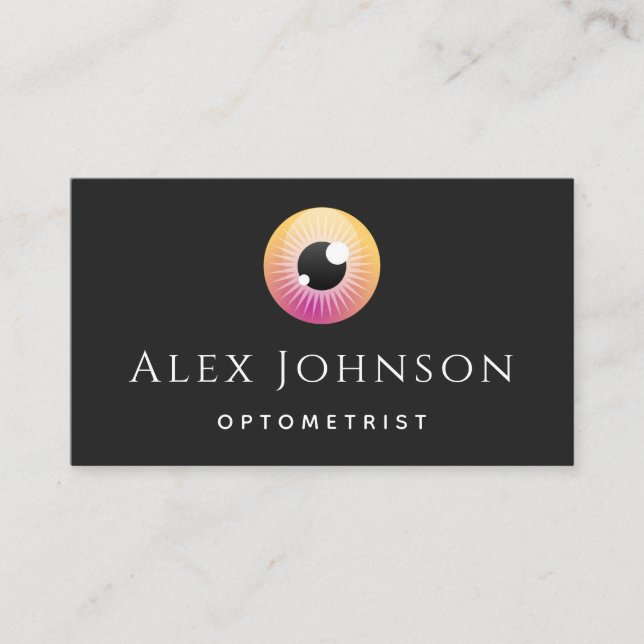 Coolan Öga Doktor med bördig Eyeball Optometrist Visitkort (Framsida)