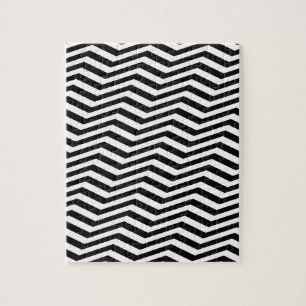 Coolan Optisk svartvit Chevron-Mönster i Illusion Pussel