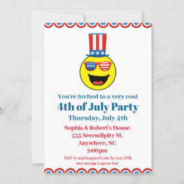 coolan Patriotic Emoji i Party den 4 juli Inbjudningar