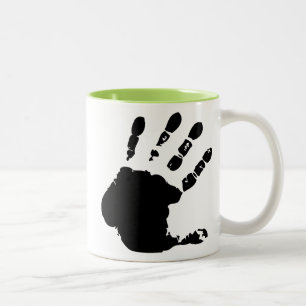 Coolan räcker trycket; Handprint Två-Tonad Mugg