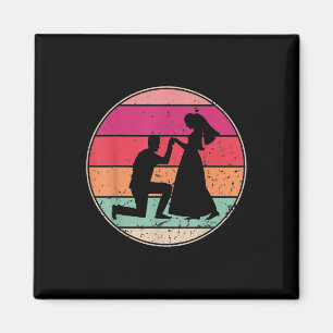 Coolan Retro Bröllop Vintage bröllop Bride Groom K Magnet
