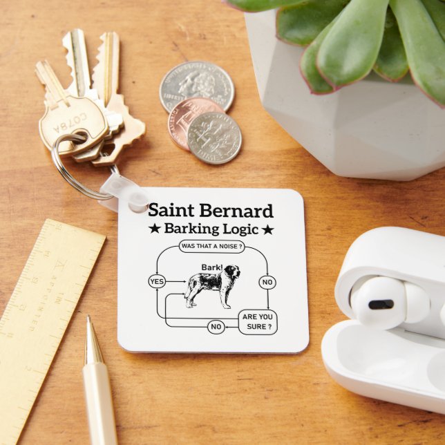 Coolan Saint Bernard Barking Logic Rolig hund Owne Nyckelring (Skrivbord)