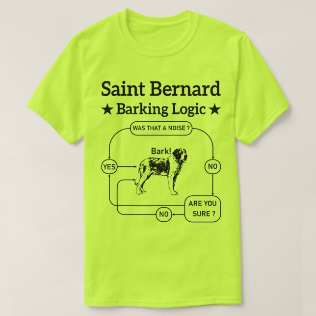Coolan Saint Bernard Barking Logic Rolig hund Owne T Shirt (Design framsida)