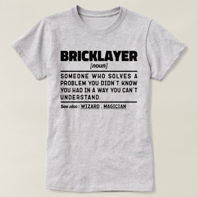 Coolan Sarkastic för byggarbetare i Brickayer Noun T Shirt (Design framsida)