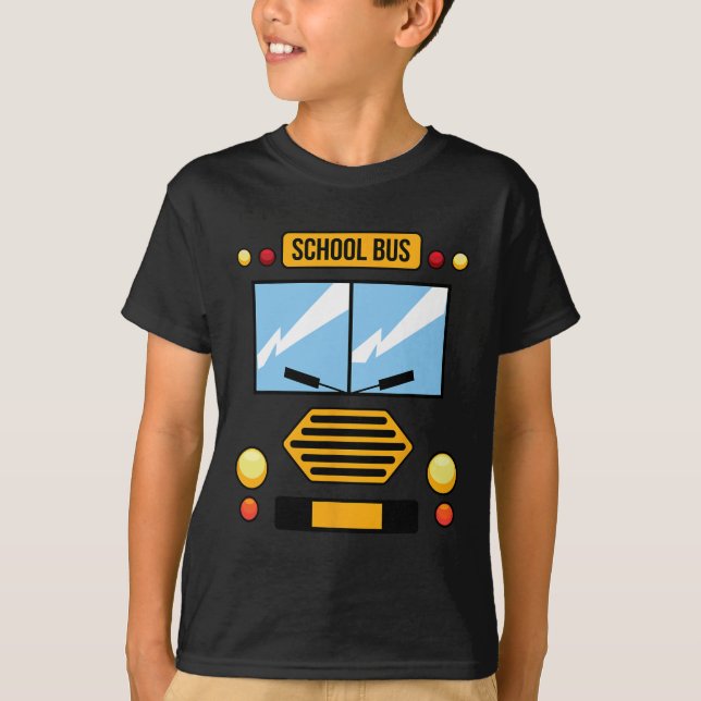 Coolan School Buss Costume Easy Fordon Halloween G T Shirt (Framsida)