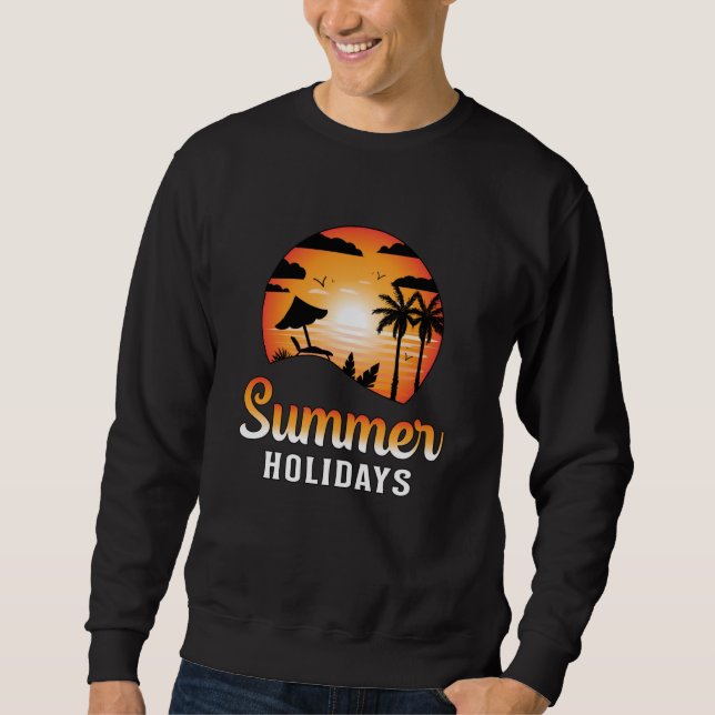 Coolan Sol Funny Gift  för sommaravacation i havet Lång Ärmad Tröja (Framsida)