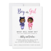 Coolan Svart Spädbarn för inbjudan att visa gender