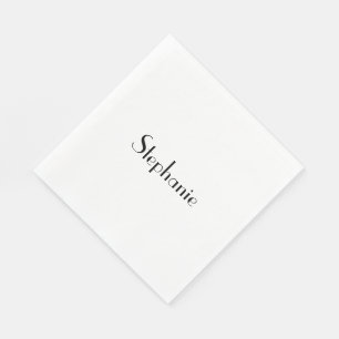 Coolan Svartvit Anpassningsbar i namn Monogram-mal Pappersservett