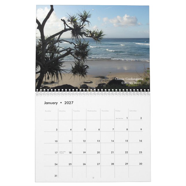 Coolangatta områdeskalender 2011 kalender (Jan 2027)