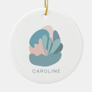 Coolans Abstrakt Modernism i blå Personlig  Julgransprydnad Keramik