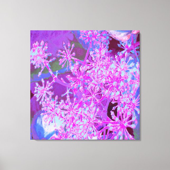 Coolans Abstrakt Retro Natur i Shock rosa och Lila Canvastryck (Framsida)