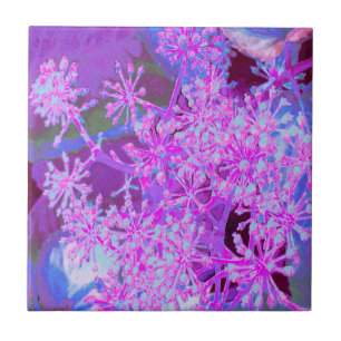 Coolans Abstrakt Retro Natur i Shock rosa och Lila Kakelplatta
